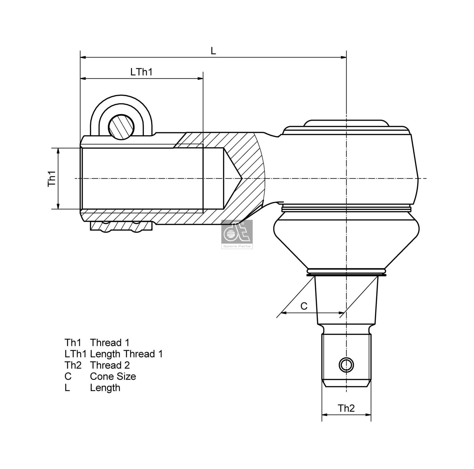 DT Spare Parts 1.19146 - Spurstangenkopf