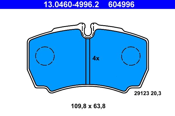 ATE 13.0460-4996.2 - Bremsbelagsatz, Scheibenbremse