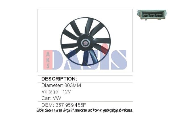 AKS DASIS 048370N - Lüfter, Motorkühlung