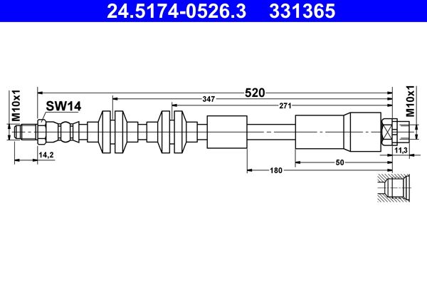 ATE 24.5174-0526.3 - Bremsschlauch