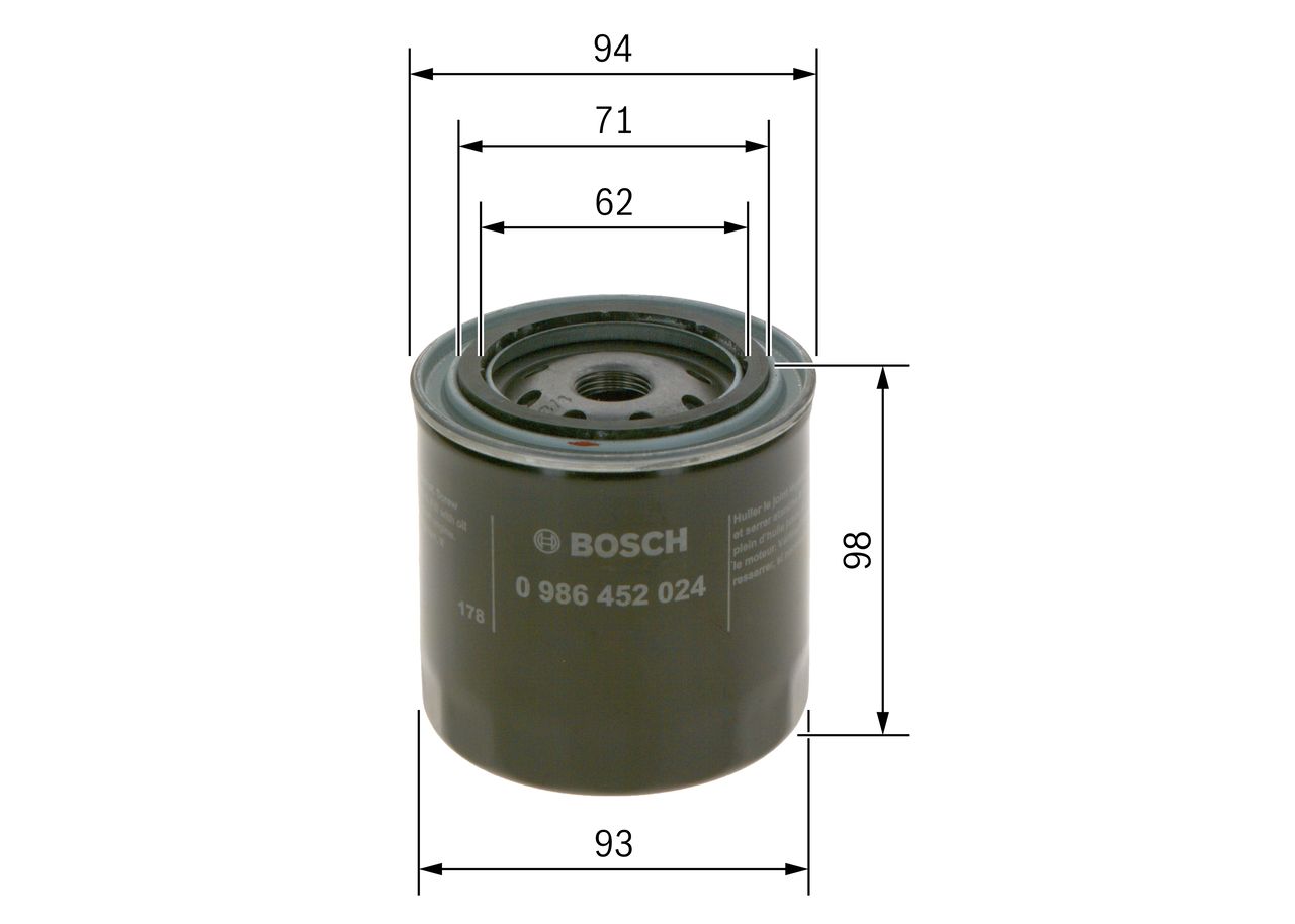 BOSCH 0 986 452 024 - Ölfilter