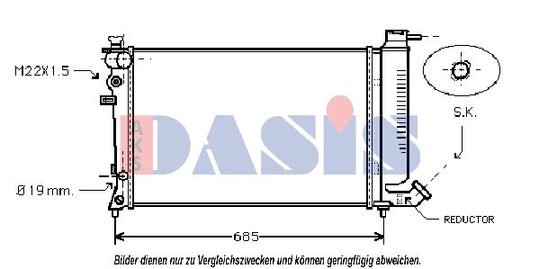 AKS DASIS 060970N - Kühler, Motorkühlung