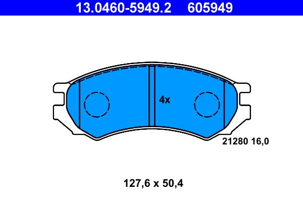 ATE 13.0460-5949.2 - Bremsbelagsatz, Scheibenbremse