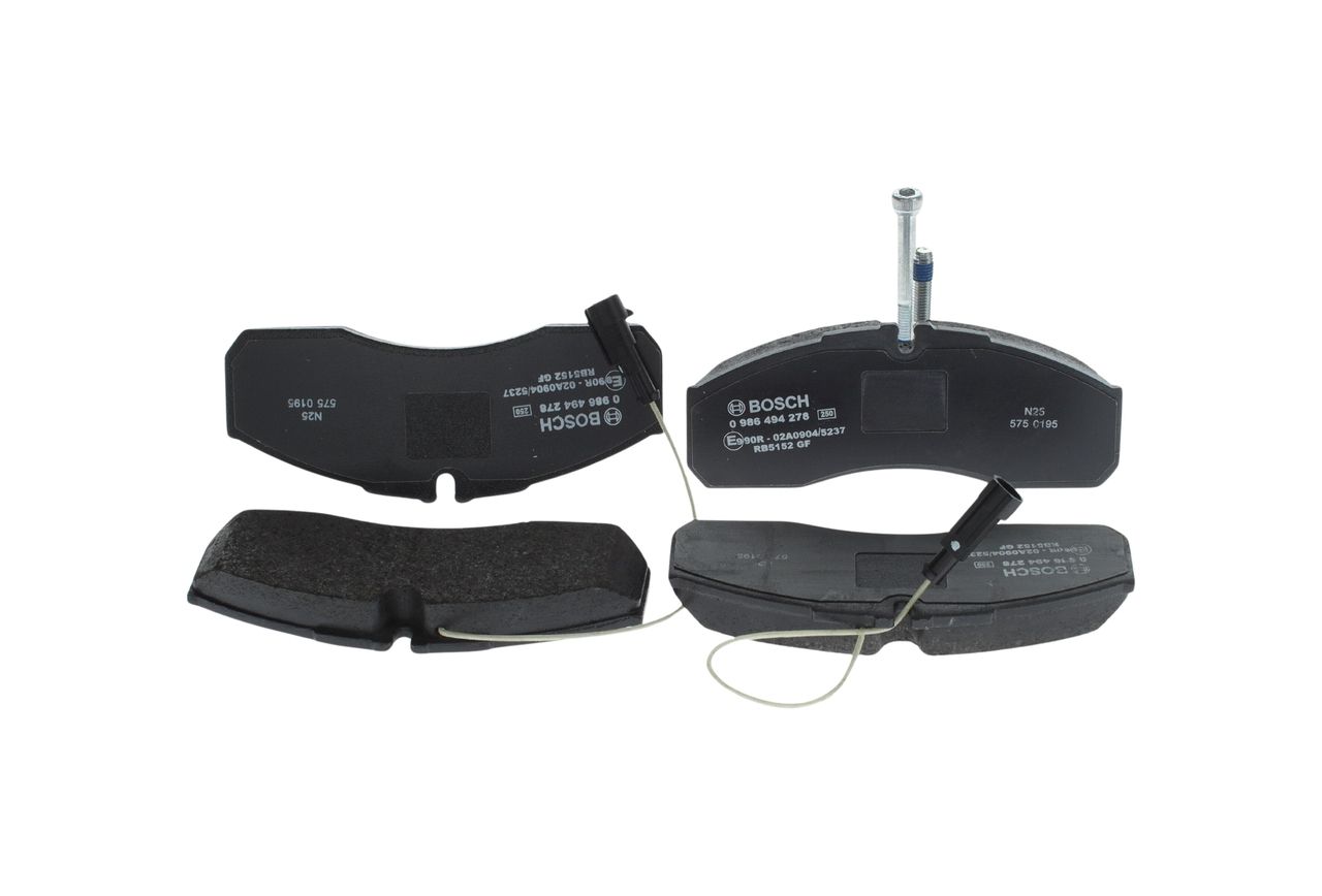 BOSCH 0 986 494 278 - Bremsbelagsatz, Scheibenbremse