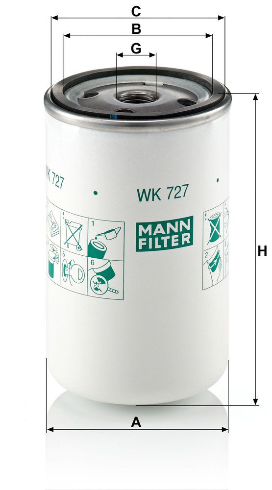 MANN-FILTER WK 727 - Kraftstofffilter