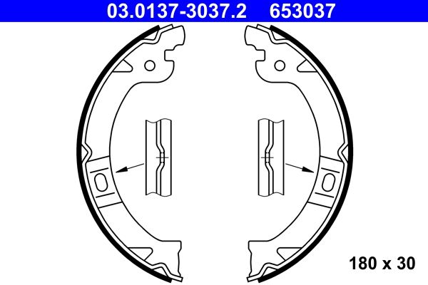 ATE 03.0137-3037.2 - Bremsbackensatz, Feststellbremse