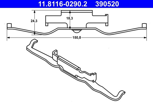 ATE 11.8116-0290.2 - Feder, Bremssattel