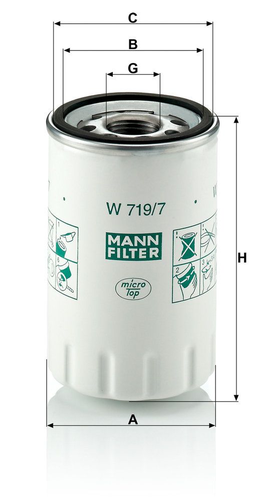 MANN-FILTER W 719/7 - Ölfilter