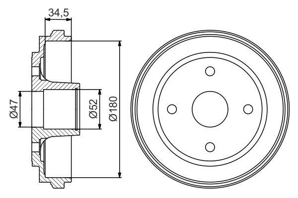 BOSCH 0 986 477 263 - Bremstrommel