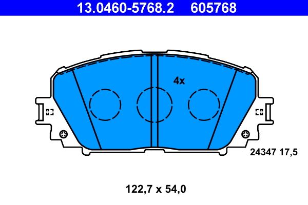 ATE 13.0460-5768.2 - Bremsbelagsatz, Scheibenbremse