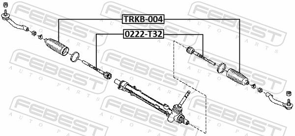 FEBEST 0222-T32 - Axialgelenk, Spurstange
