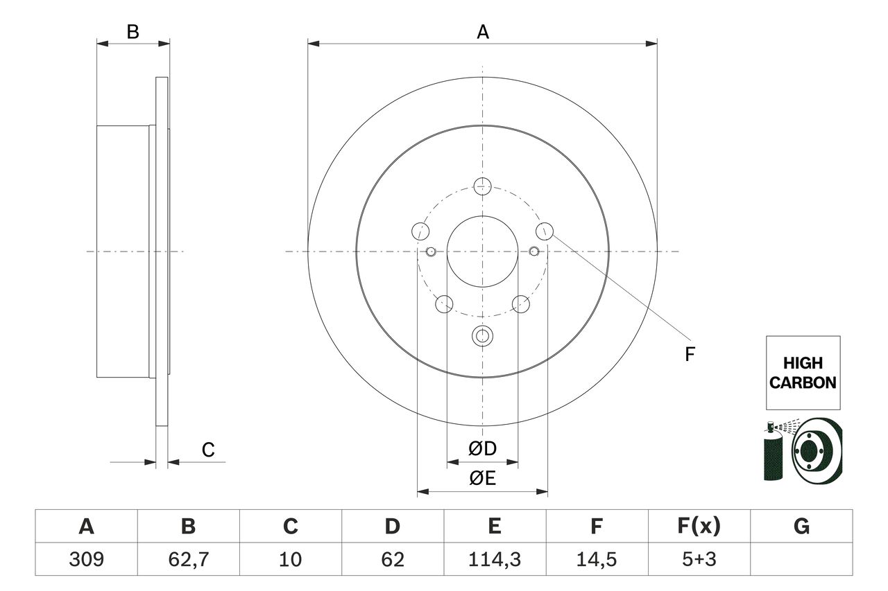 BOSCH 0 986 479 G61 - Bremsscheibe