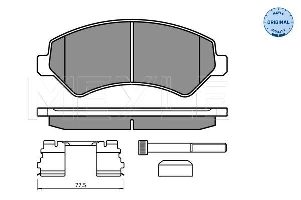 MEYLE 025 244 6619/W1 - Bremsbelagsatz, Scheibenbremse