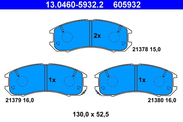 ATE 13.0460-5932.2 - Bremsbelagsatz, Scheibenbremse