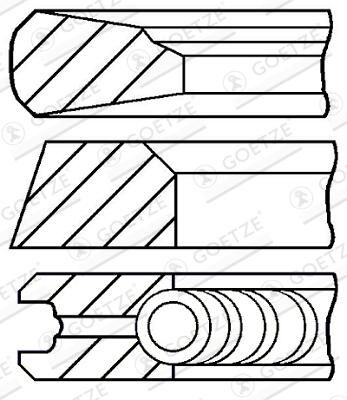 GOETZE ENGINE 08-123800-00 - Kolbenringsatz