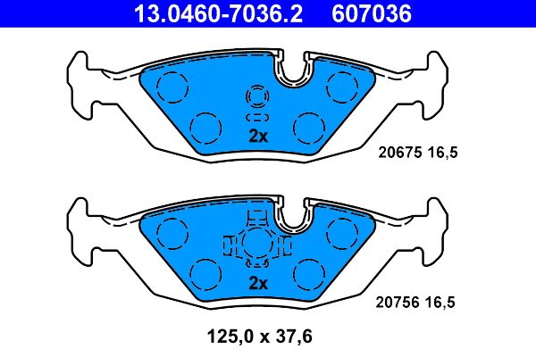 ATE 13.0460-7036.2 - Bremsbelagsatz, Scheibenbremse