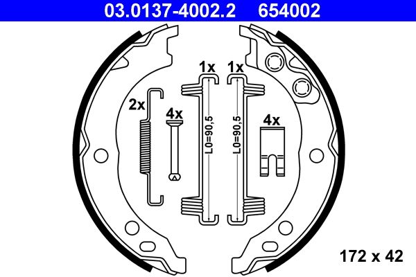 ATE 03.0137-4002.2 - Bremsbackensatz, Feststellbremse