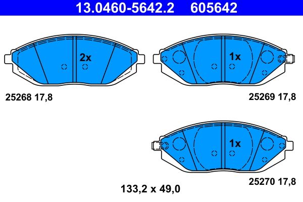 ATE 13.0460-5642.2 - Bremsbelagsatz, Scheibenbremse