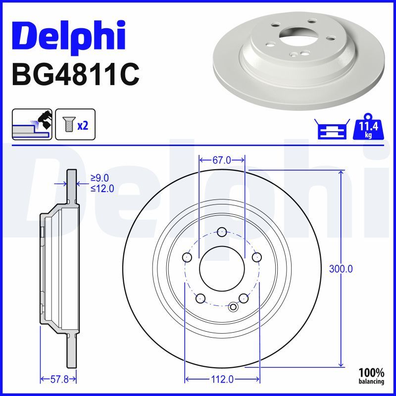 DELPHI BG4811C - Bremsscheibe