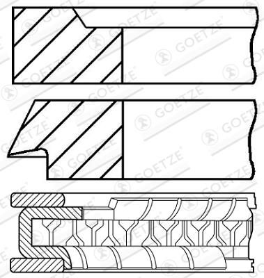 GOETZE ENGINE 08-107800-10 - Kolbenringsatz