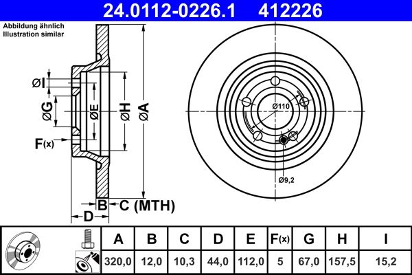 ATE 24.0112-0226.1 - Bremsscheibe