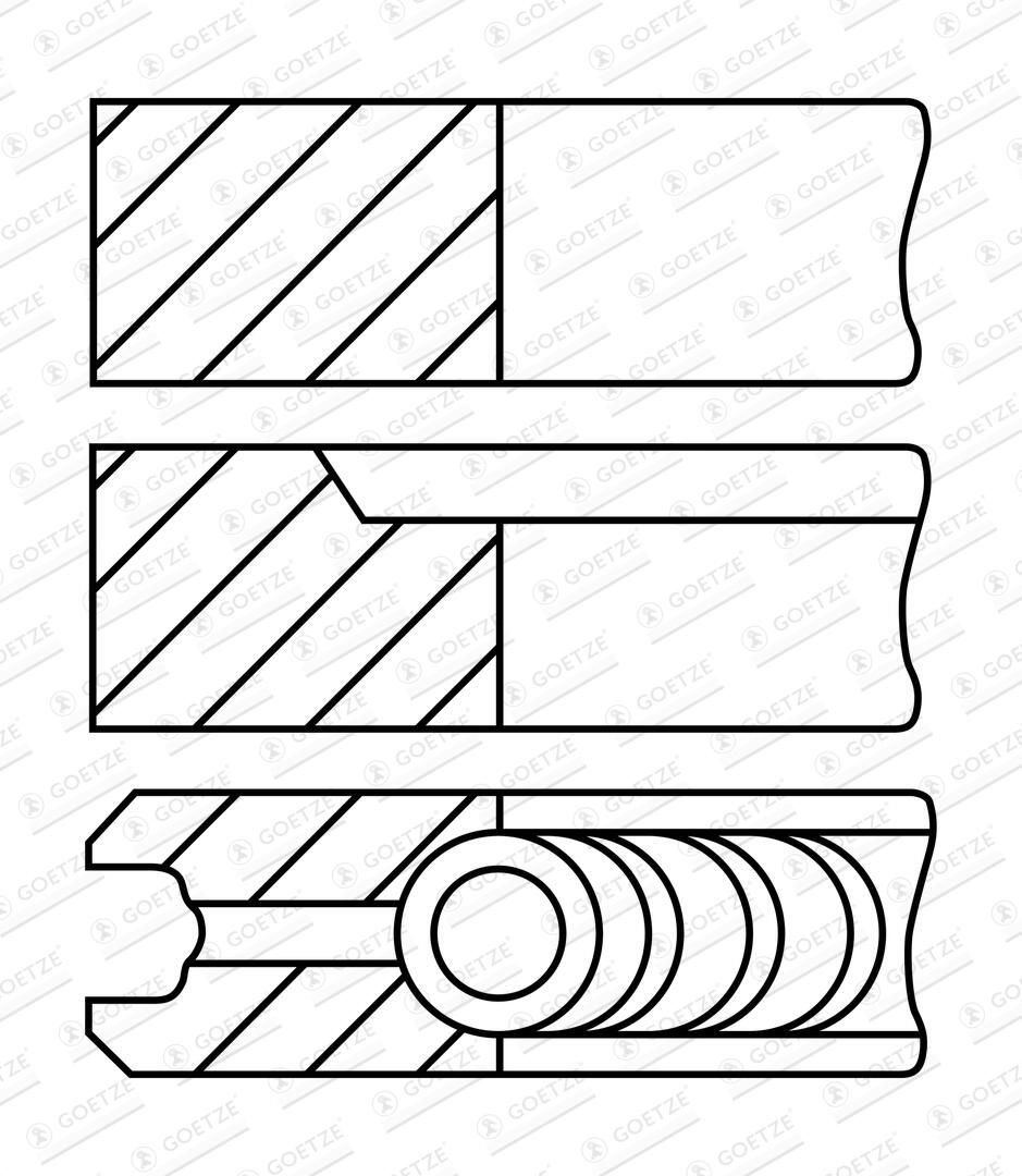 GOETZE ENGINE 08-407100-10 - Kolbenringsatz