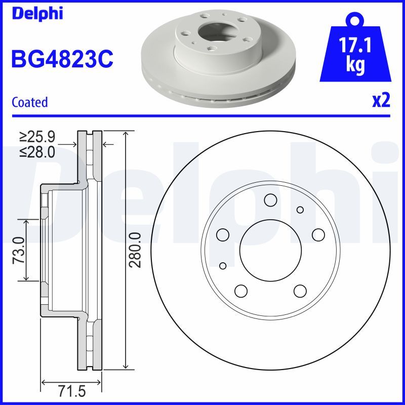 DELPHI BG4823C - Bremsscheibe
