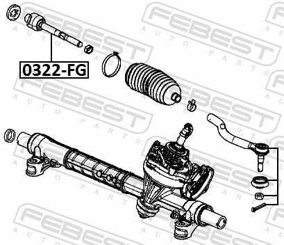 FEBEST 0322-FG - Axialgelenk, Spurstange