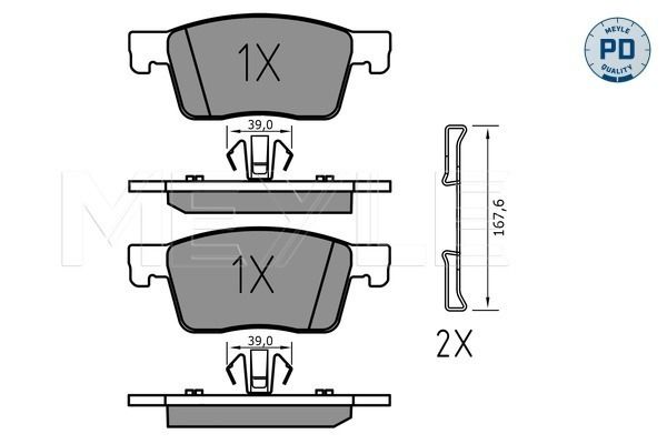 MEYLE 025 223 4519/PD - Bremsbelagsatz, Scheibenbremse