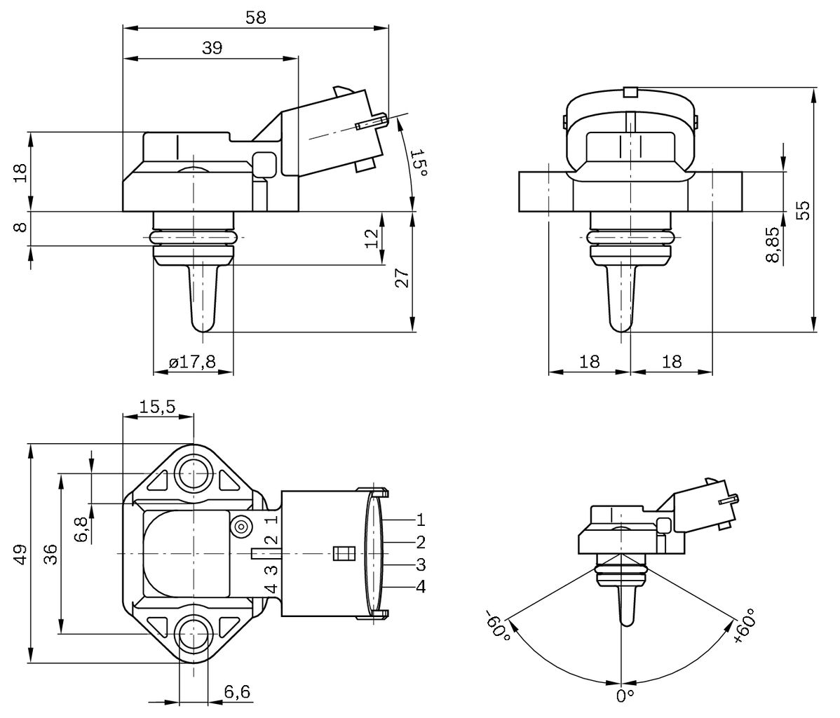 BOSCH 0 281 002 316 - Sensor, Ladedruck