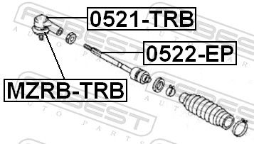 FEBEST 0522-EP - Axialgelenk, Spurstange