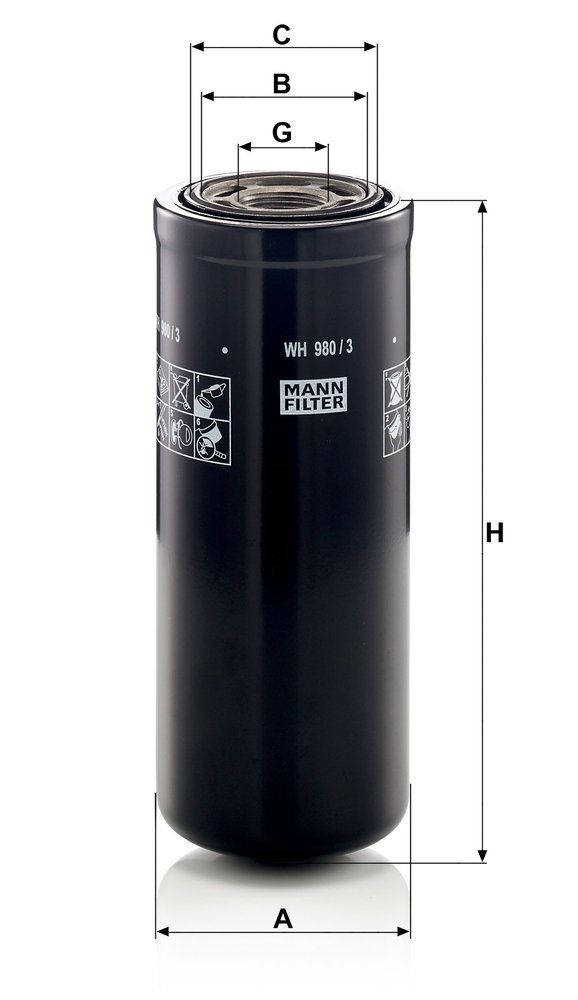 MANN-FILTER WH 980/3 - Ölfilter