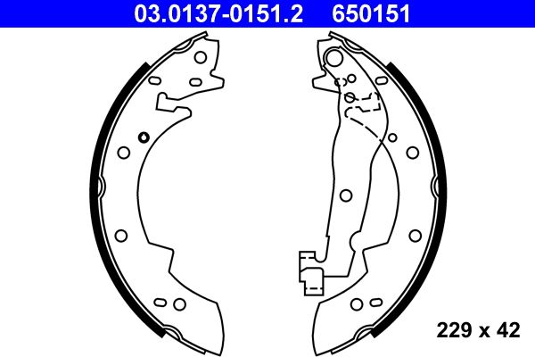 ATE 03.0137-0151.2 - Bremsbackensatz