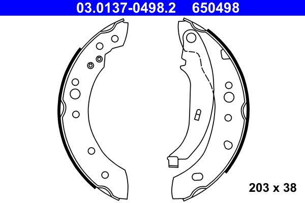 ATE 03.0137-0498.2 - Bremsbackensatz