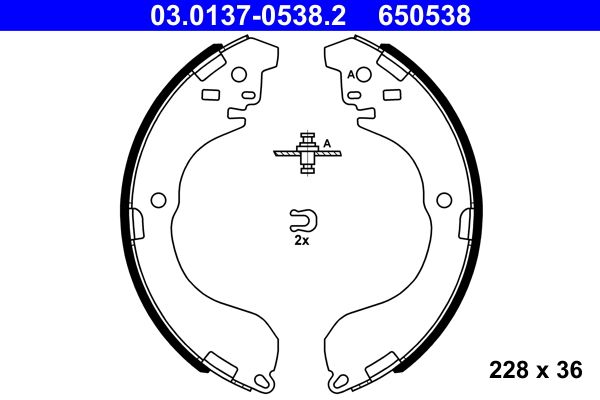 ATE 03.0137-0538.2 - Bremsbackensatz