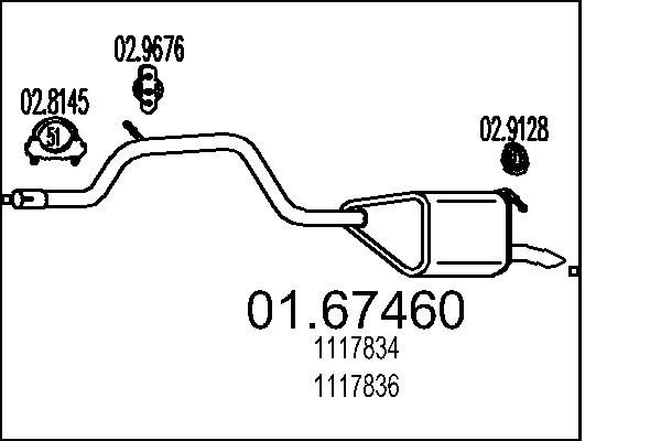 MTS 01.67460 - Endschalldämpfer
