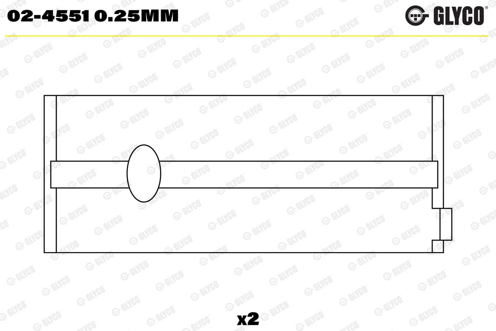 GLYCO 02-4551 0.25mm - Kurbelwellenlagerschale