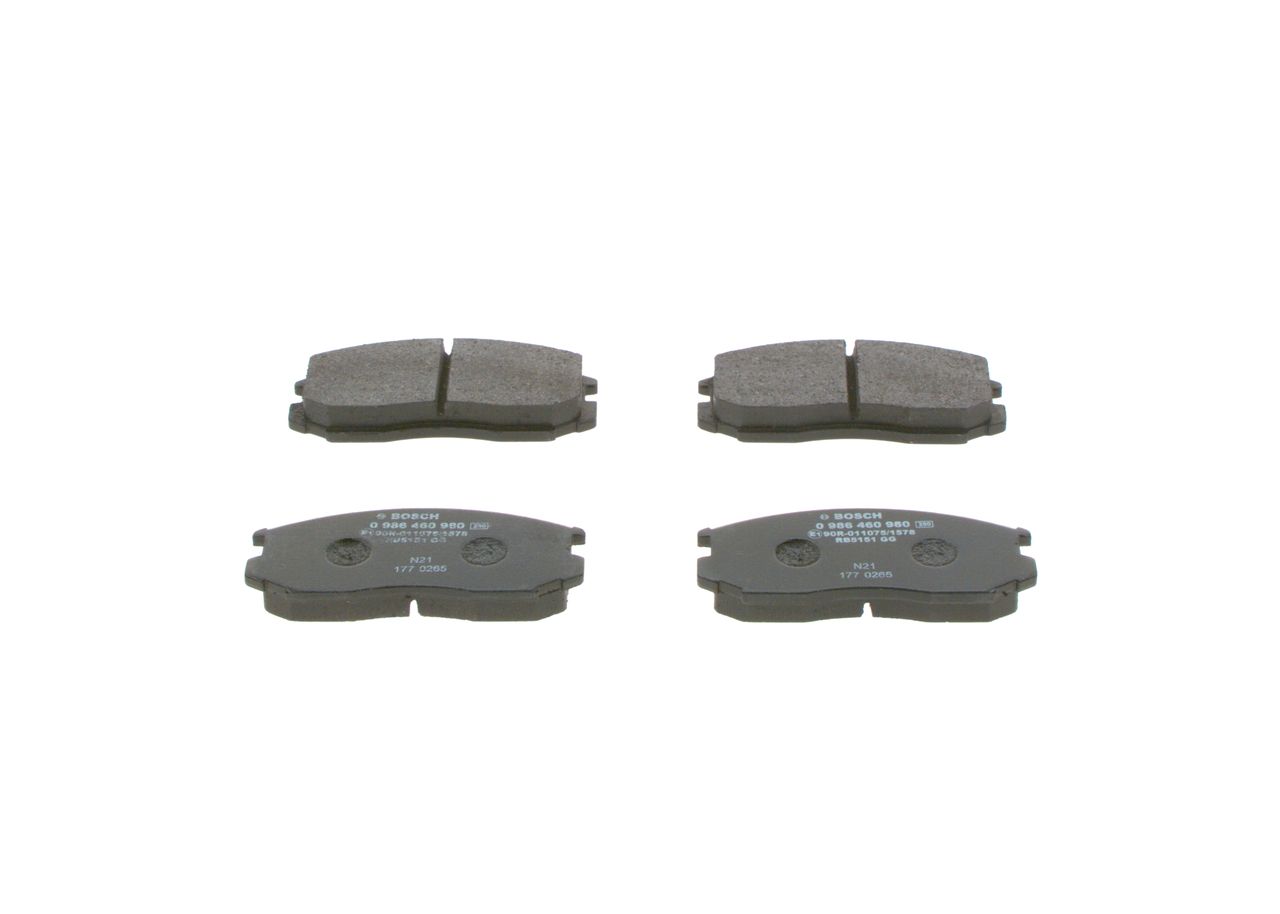 BOSCH 0 986 460 980 - Bremsbelagsatz, Scheibenbremse