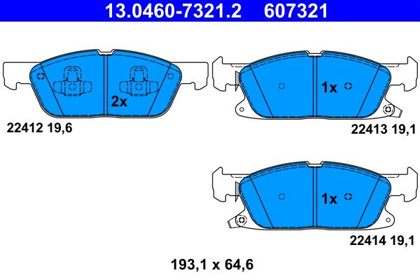 ATE 13.0460-7321.2 - Bremsbelagsatz, Scheibenbremse