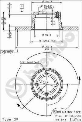 BREMBO 08.1980.10 - Bremsscheibe