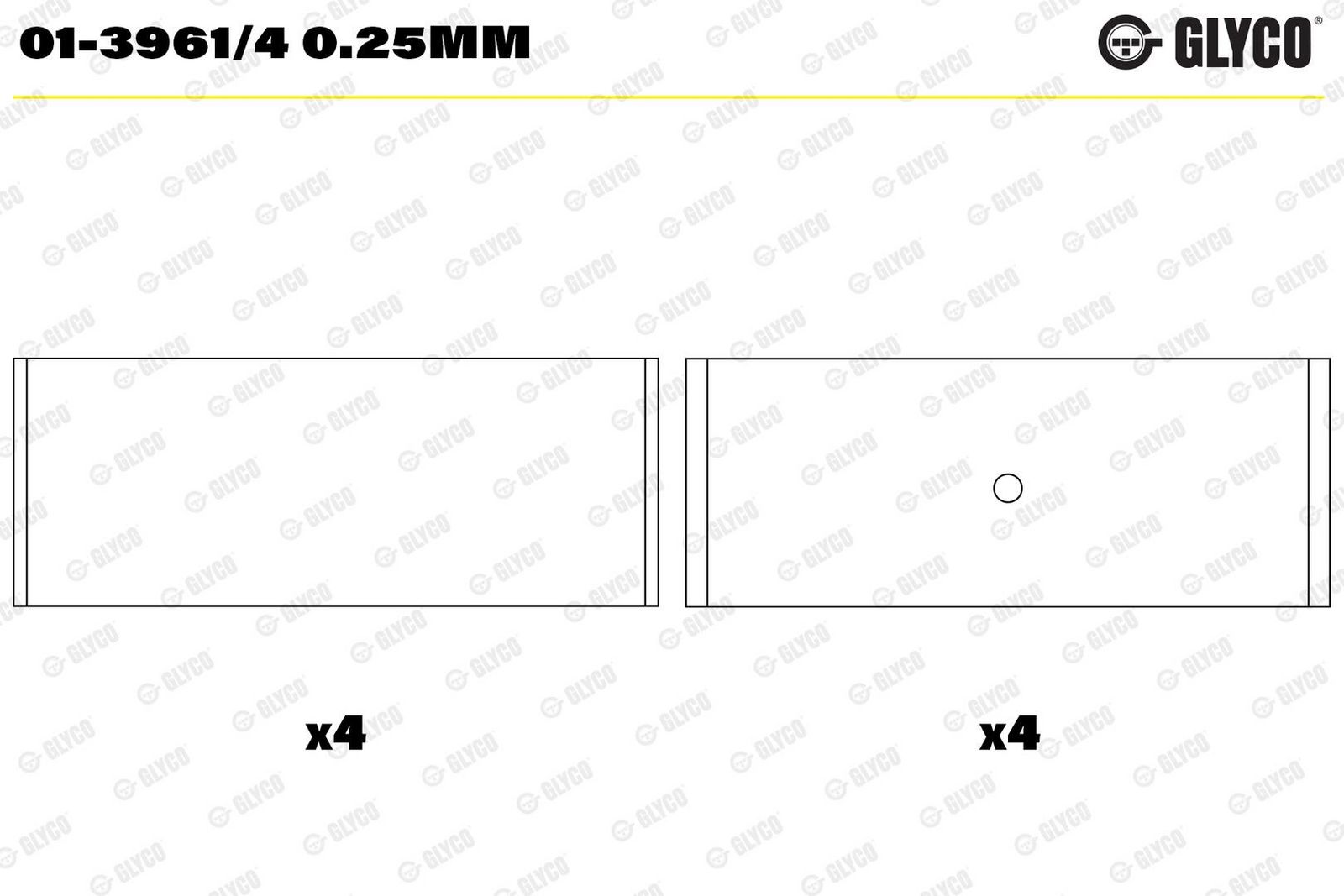 GLYCO 01-3961/4 0.25MM - Pleuellagerschale