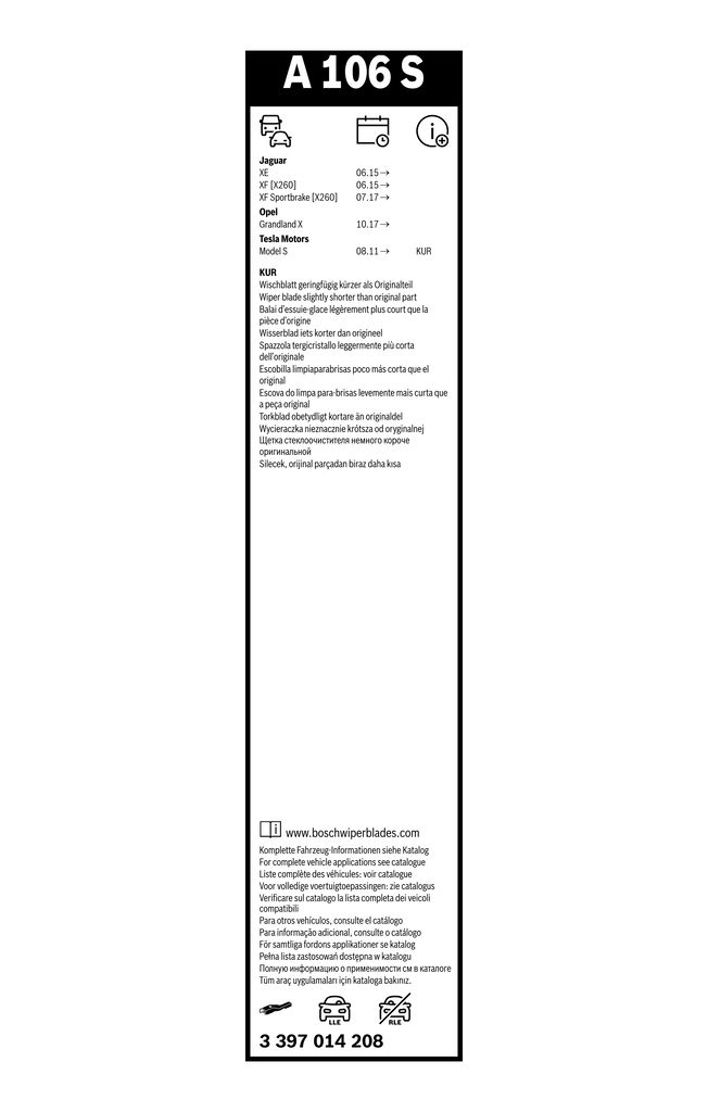 BOSCH 3 397 014 208 - Wischblatt