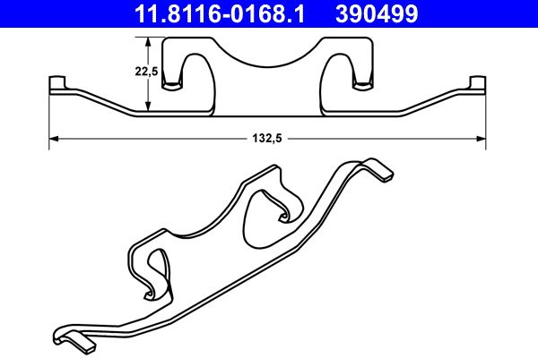 ATE 11.8116-0168.1 - Feder, Bremssattel