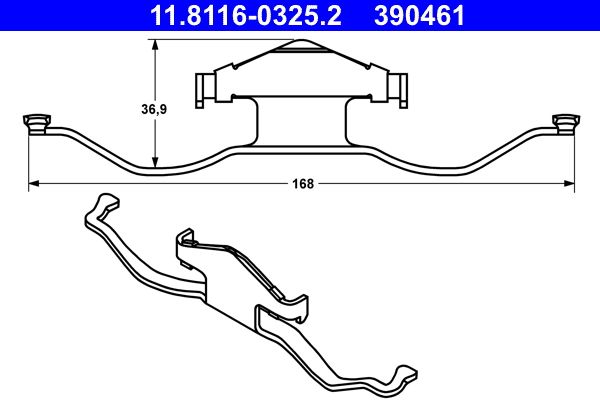 ATE 11.8116-0325.2 - Feder, Bremssattel