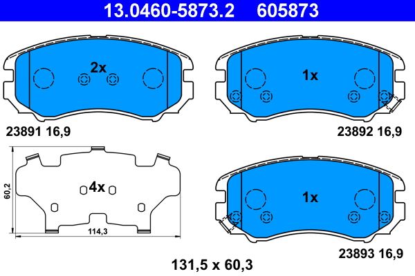 ATE 13.0460-5873.2 - Bremsbelagsatz, Scheibenbremse