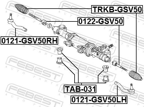 FEBEST 0122-GSV50 - Axialgelenk, Spurstange