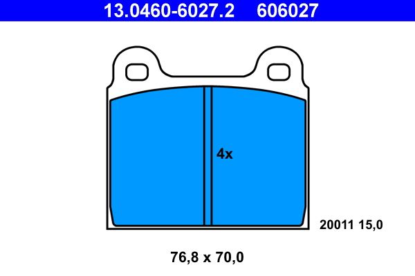 ATE 13.0460-6027.2 - Bremsbelagsatz, Scheibenbremse