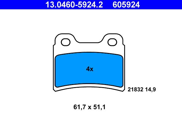 ATE 13.0460-5924.2 - Bremsbelagsatz, Scheibenbremse