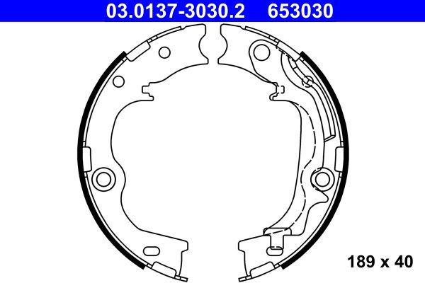 ATE 03.0137-3030.2 - Bremsbackensatz, Feststellbremse