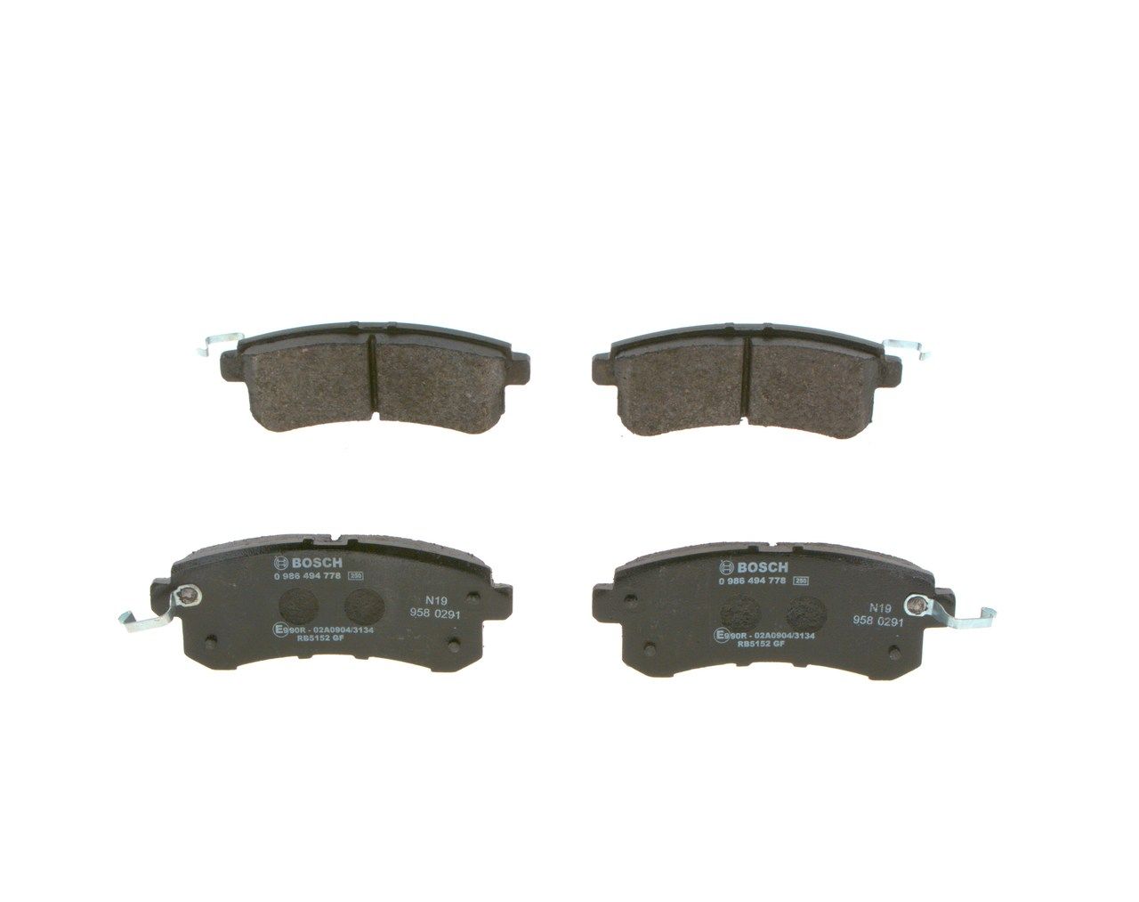 BOSCH 0 986 494 778 - Bremsbelagsatz, Scheibenbremse
